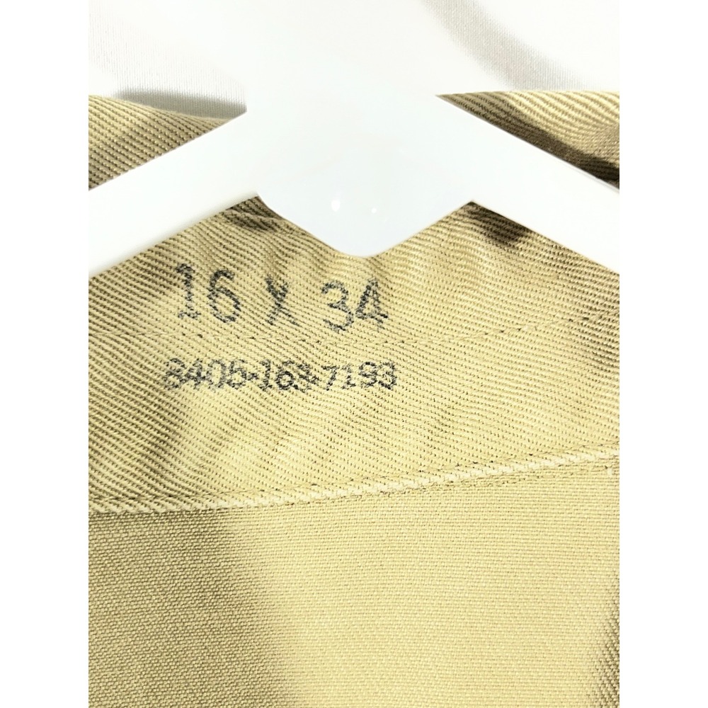 Vintage US Army Khaki Cotton Long Sleeve Shirt Men 16x34 100th InfantryDivision - Picture 6 of 12